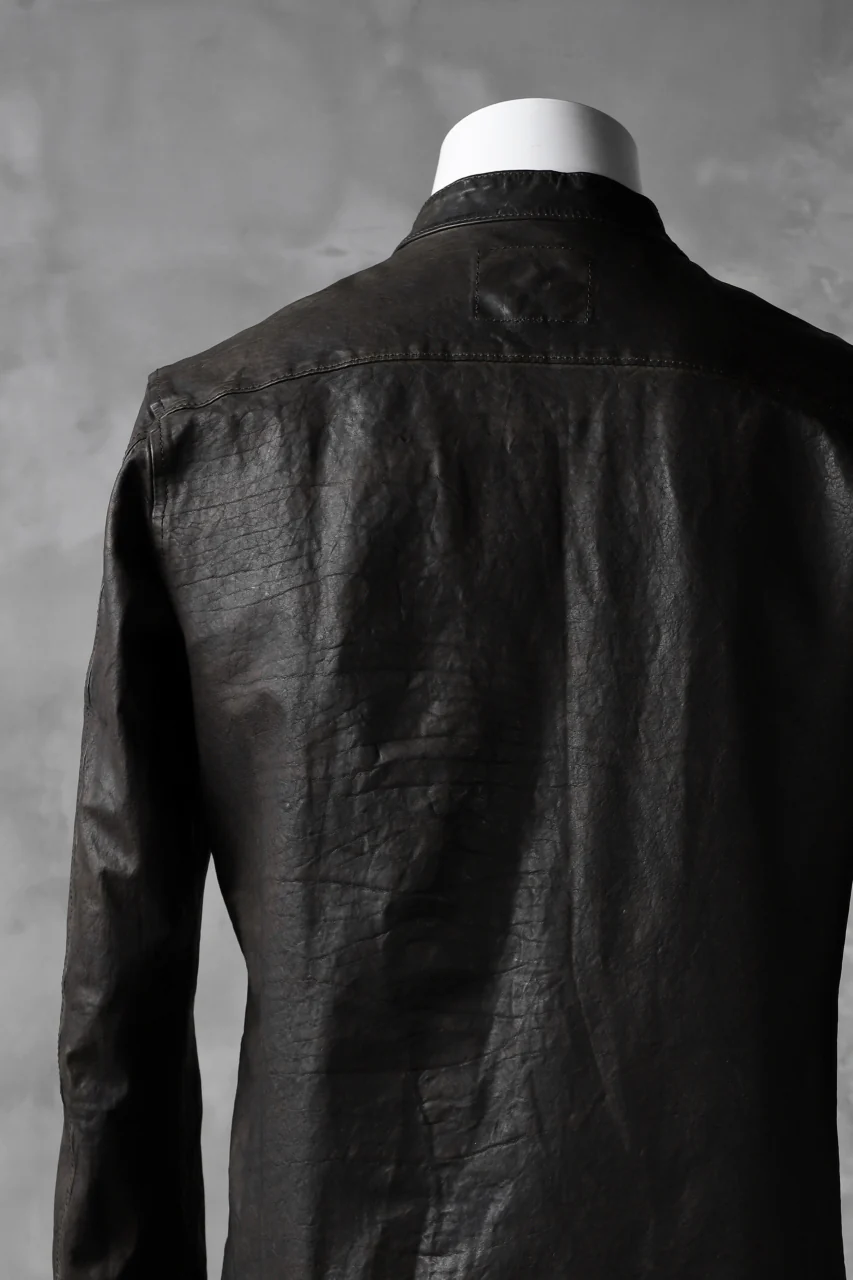 ISAMU KATAYAMA BACKLASH exclusive LEATHER SHIRT / ITALY SHOULDER 0.6mm (DARK GREY) - Image 12