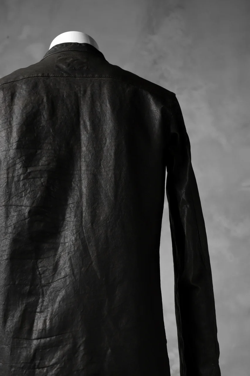 ISAMU KATAYAMA BACKLASH exclusive LEATHER SHIRT / ITALY SHOULDER 0.6mm (DARK GREY) - Image 13