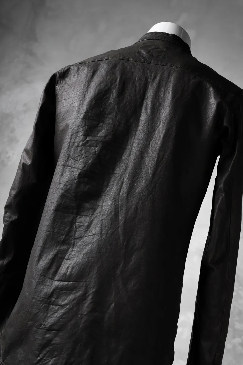 ISAMU KATAYAMA BACKLASH exclusive LEATHER SHIRT / ITALY SHOULDER 0.6mm (DARK GREY) - Image 14