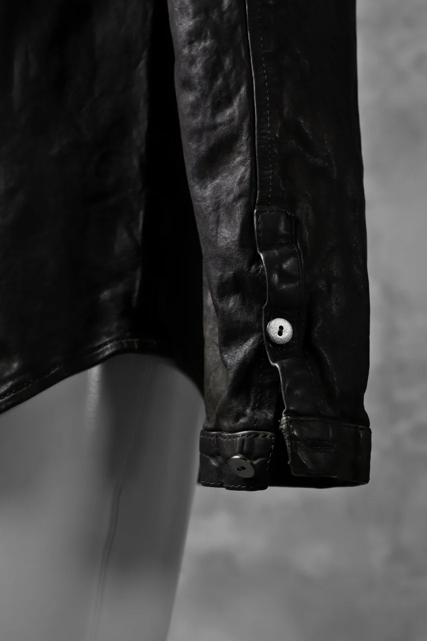ISAMU KATAYAMA BACKLASH exclusive LEATHER SHIRT / ITALY SHOULDER 0.6mm (DARK GREY) - Image 16