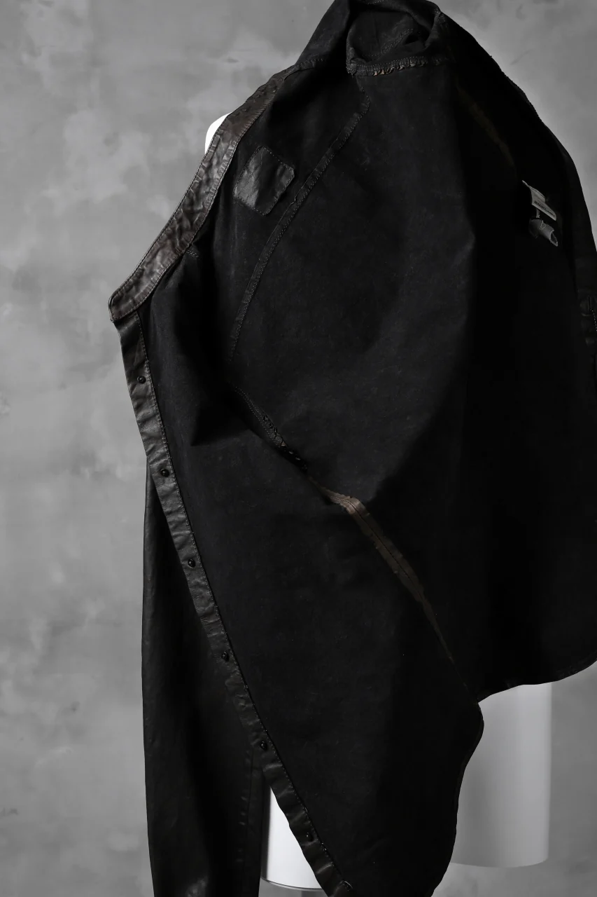 ISAMU KATAYAMA BACKLASH exclusive LEATHER SHIRT / ITALY SHOULDER 0.6mm (DARK GREY) - Image 17