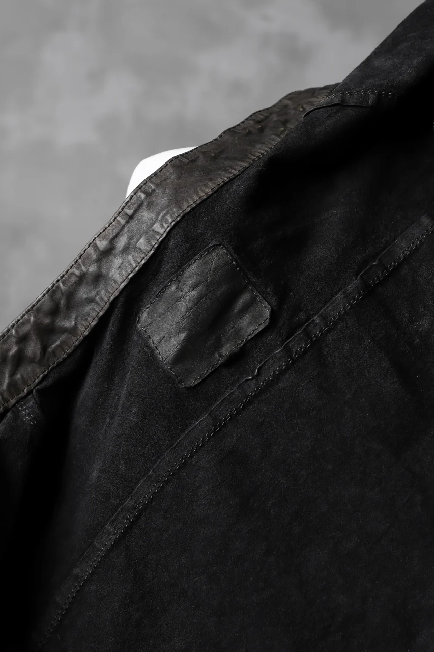 ISAMU KATAYAMA BACKLASH exclusive LEATHER SHIRT / ITALY SHOULDER 0.6mm (DARK GREY) - Image 18