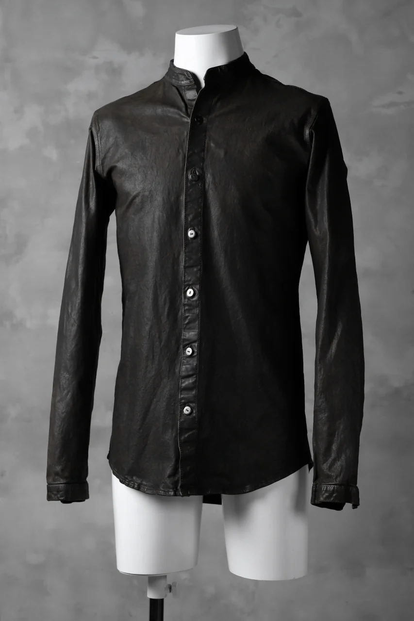ISAMU KATAYAMA BACKLASH exclusive LEATHER SHIRT / ITALY SHOULDER 0.6mm (DARK GREY) - Image 2
