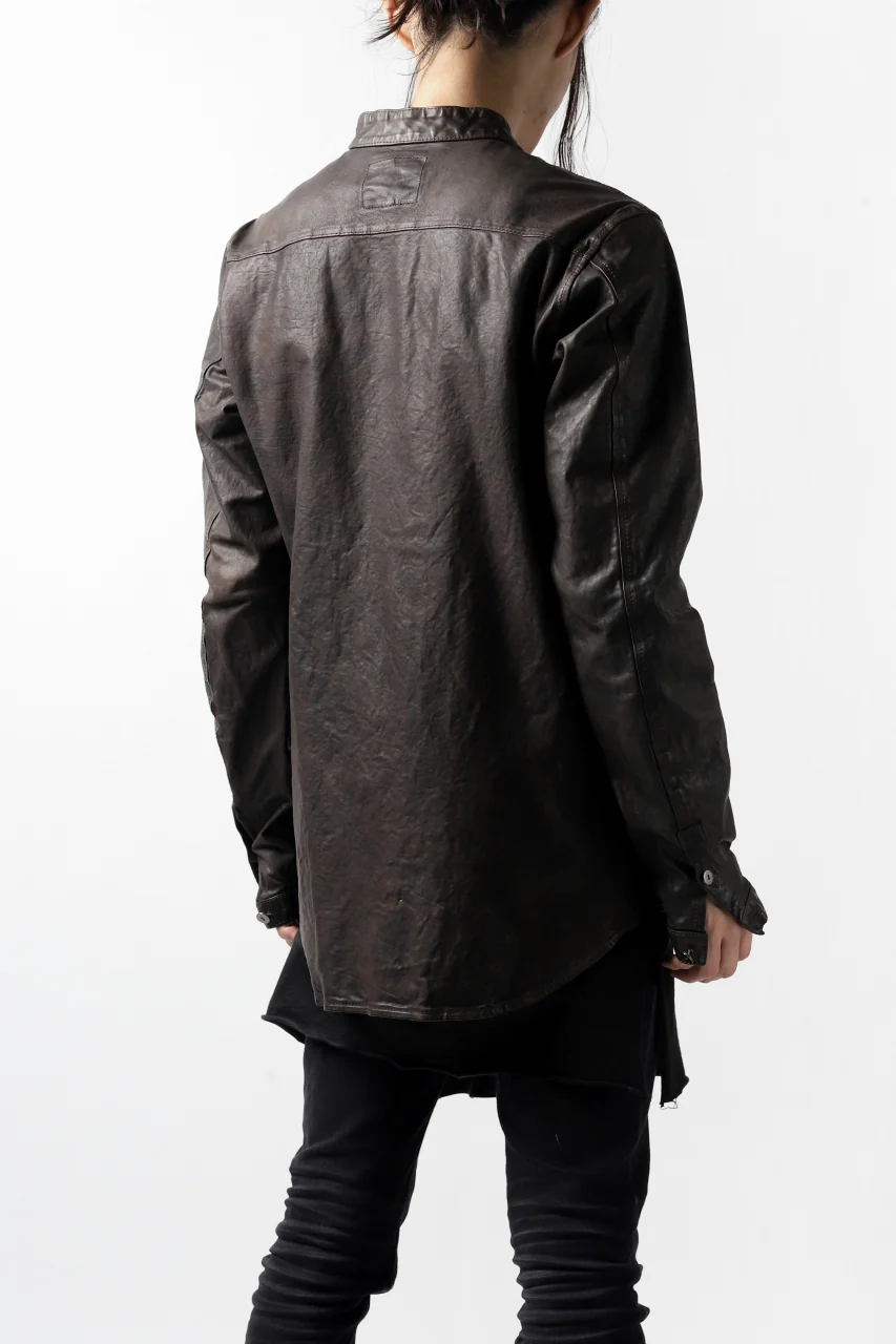 ISAMU KATAYAMA BACKLASH exclusive LEATHER SHIRT / ITALY SHOULDER 0.6mm (DARK GREY) - Image 30