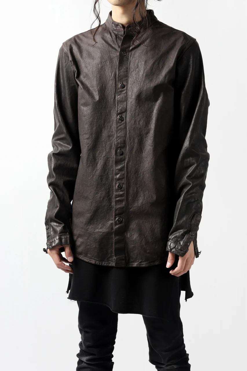 ISAMU KATAYAMA BACKLASH exclusive LEATHER SHIRT / ITALY SHOULDER 0.6mm (DARK GREY) - Image 31