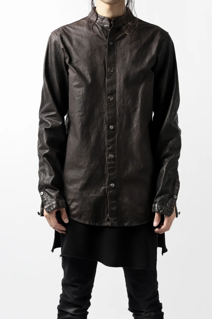 ISAMU KATAYAMA BACKLASH exclusive LEATHER SHIRT / ITALY SHOULDER 0.6mm (DARK GREY) - Image 32