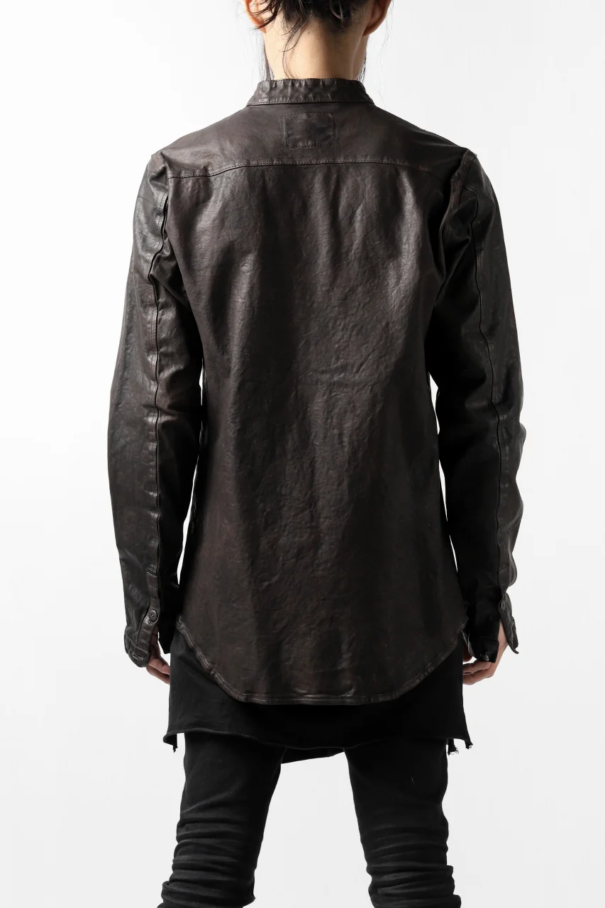 ISAMU KATAYAMA BACKLASH exclusive LEATHER SHIRT / ITALY SHOULDER 0.6mm (DARK GREY) - Image 33