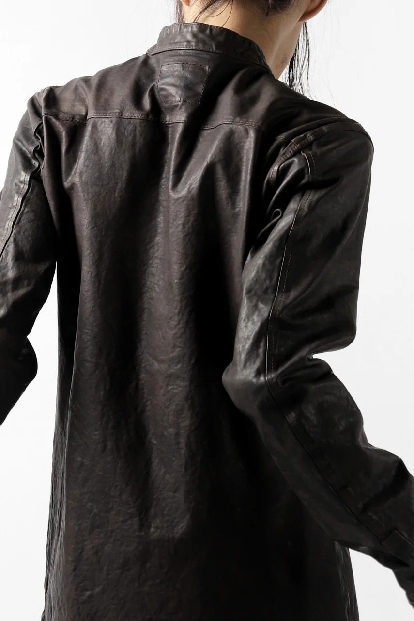 ISAMU KATAYAMA BACKLASH exclusive LEATHER SHIRT / ITALY SHOULDER 0.6mm (DARK GREY) - Image 36
