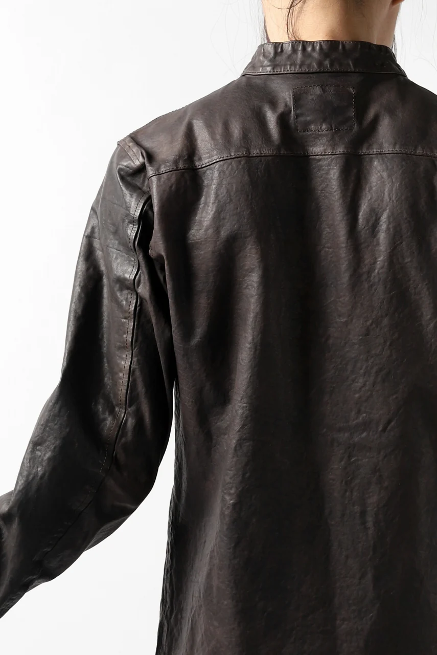 ISAMU KATAYAMA BACKLASH exclusive LEATHER SHIRT / ITALY SHOULDER 0.6mm (DARK GREY) - Image 38