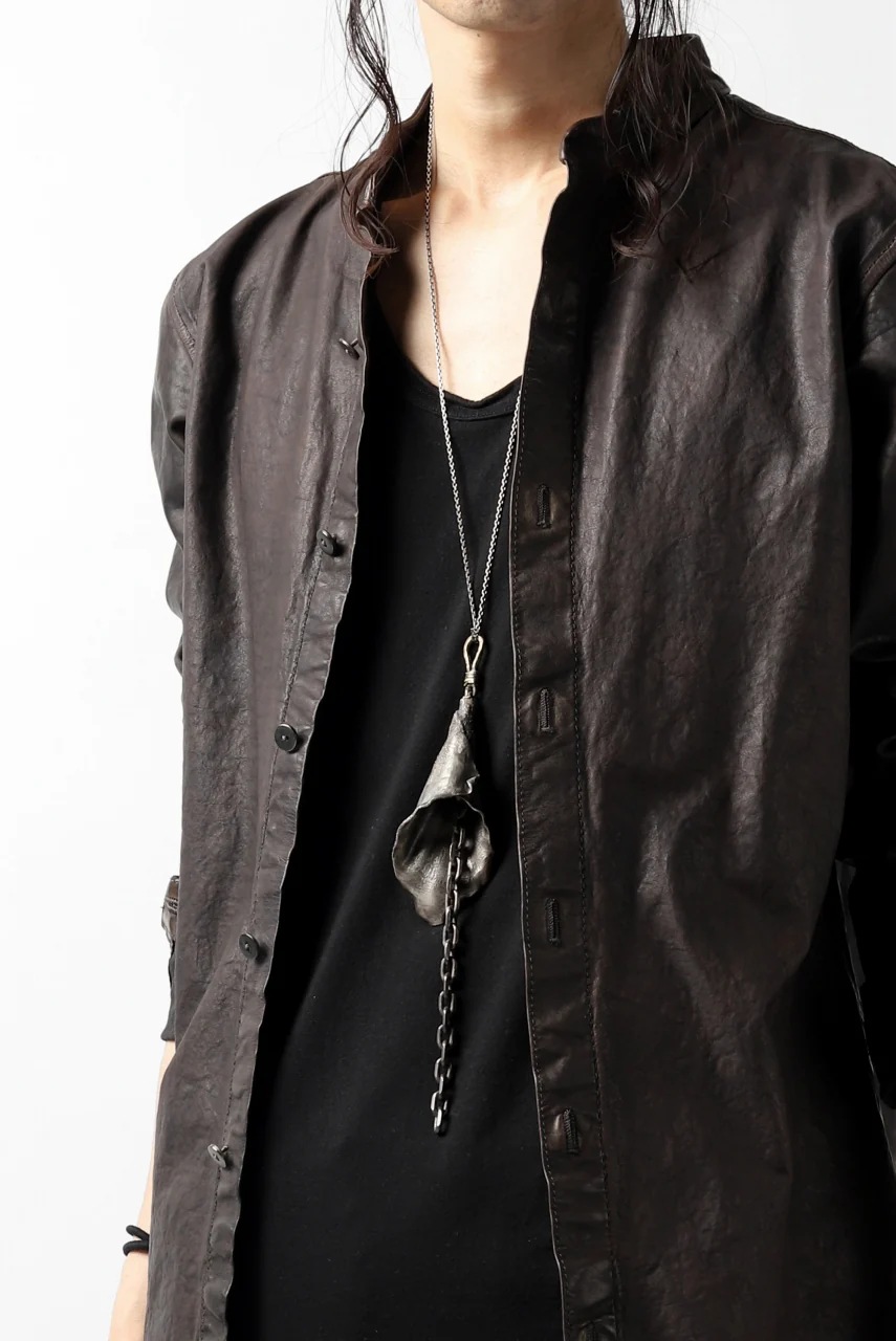 ISAMU KATAYAMA BACKLASH exclusive LEATHER SHIRT / ITALY SHOULDER 0.6mm (DARK GREY) - Image 41