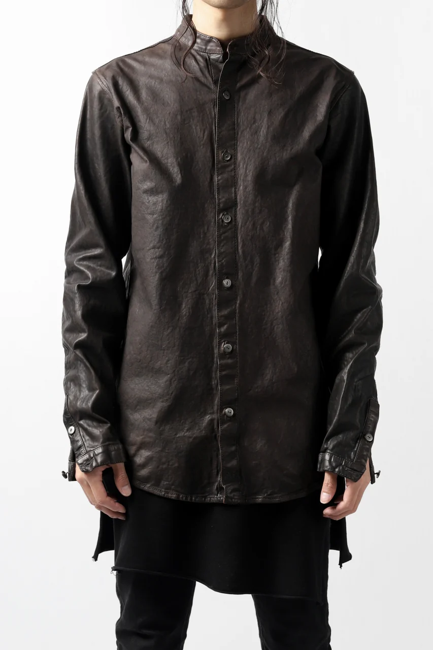 ISAMU KATAYAMA BACKLASH exclusive LEATHER SHIRT / ITALY SHOULDER 0.6mm (DARK GREY) - Image 43