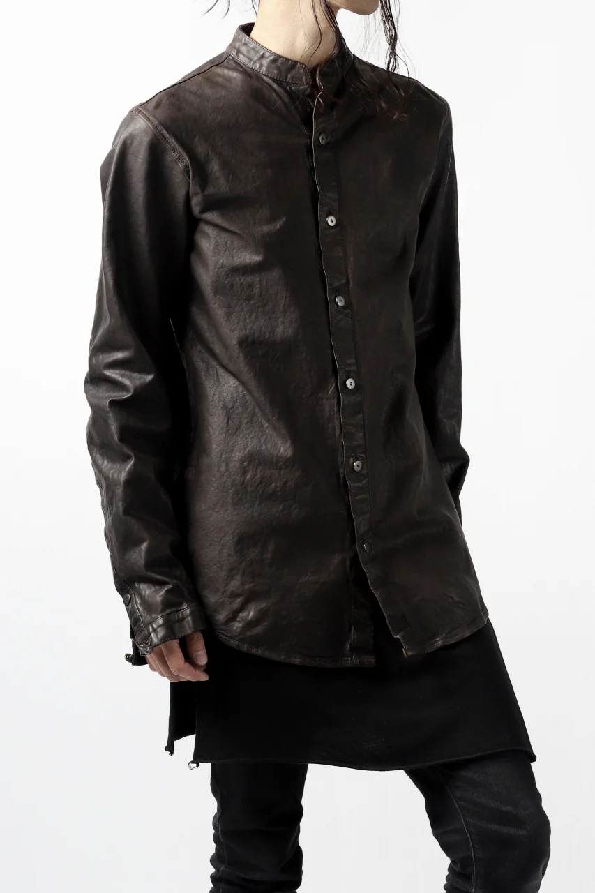 ISAMU KATAYAMA BACKLASH exclusive LEATHER SHIRT / ITALY SHOULDER 0.6mm (DARK GREY) - Image 45