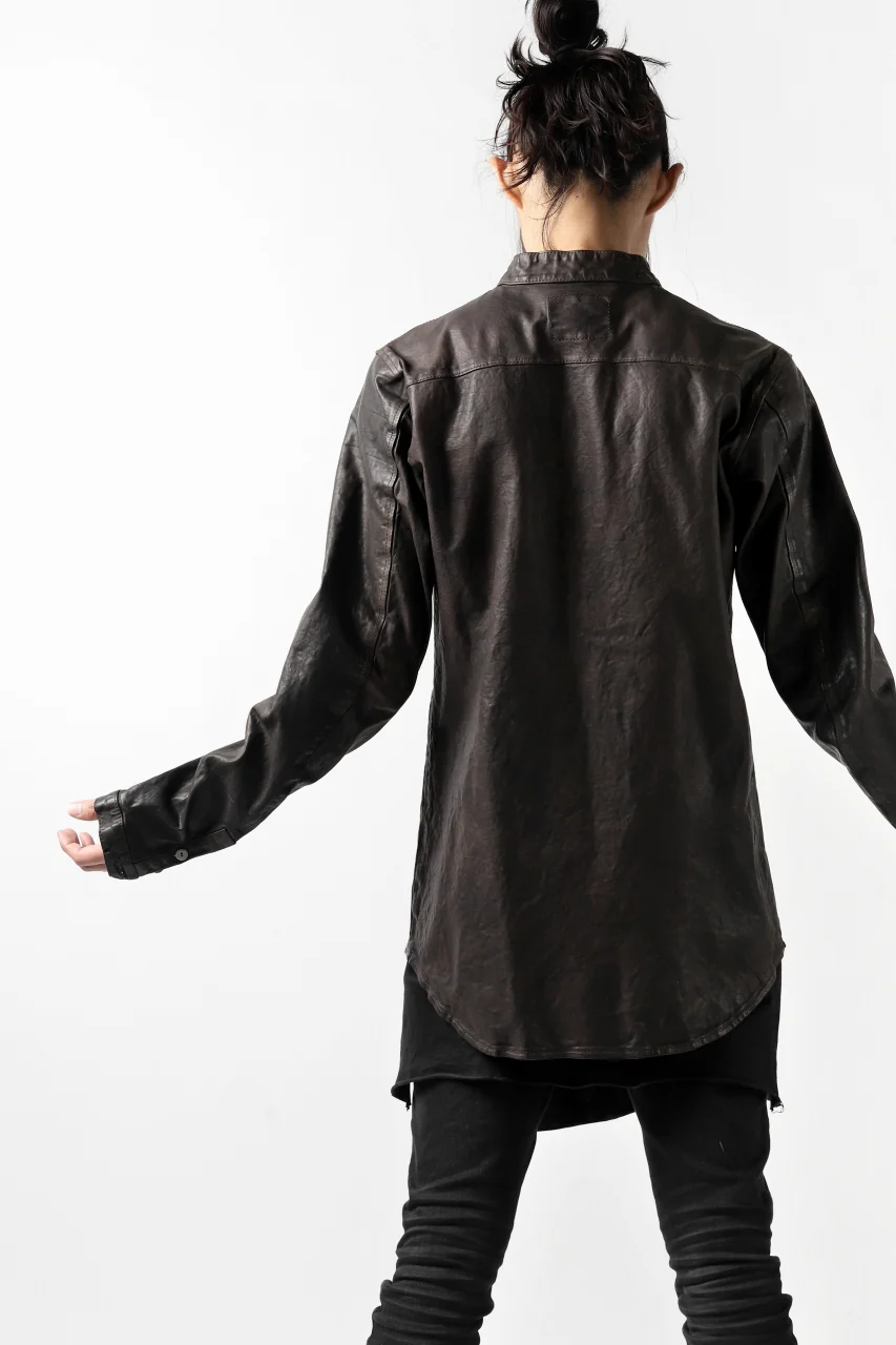 ISAMU KATAYAMA BACKLASH exclusive LEATHER SHIRT / ITALY SHOULDER 0.6mm (DARK GREY) - Image 46