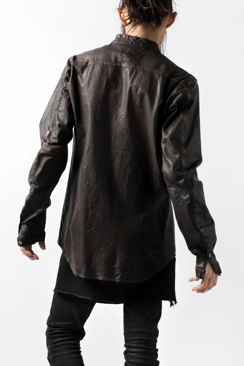 ISAMU KATAYAMA BACKLASH exclusive LEATHER SHIRT / ITALY SHOULDER 0.6mm (DARK GREY) - Image 48