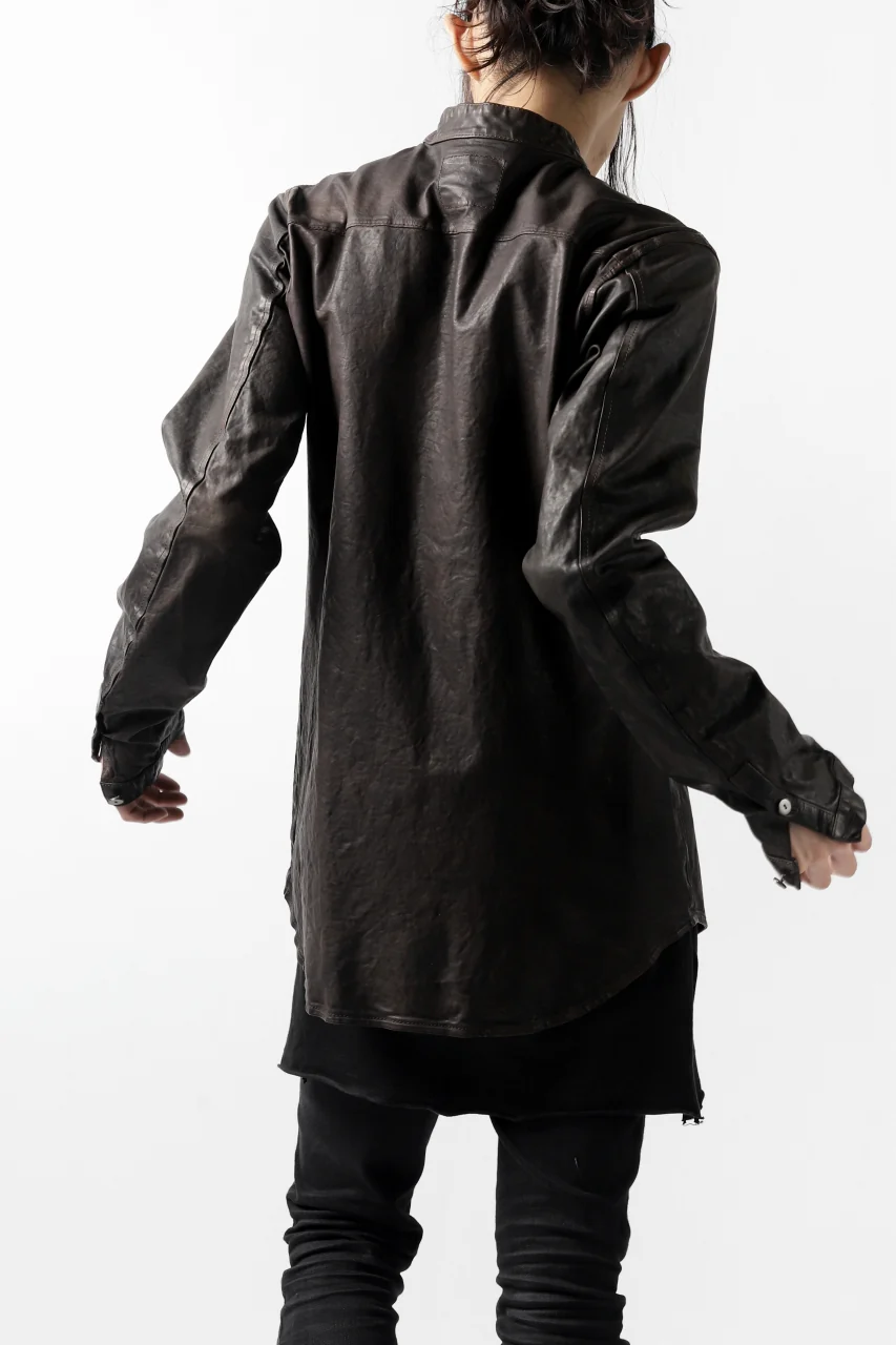 ISAMU KATAYAMA BACKLASH exclusive LEATHER SHIRT / ITALY SHOULDER 0.6mm (DARK GREY) - Image 49