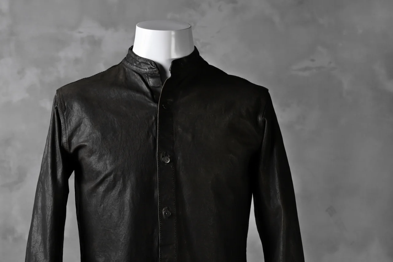 ISAMU KATAYAMA BACKLASH exclusive LEATHER SHIRT / ITALY SHOULDER 0.6mm (DARK GREY) - Image 52