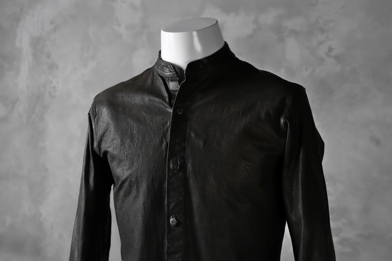 ISAMU KATAYAMA BACKLASH exclusive LEATHER SHIRT / ITALY SHOULDER 0.6mm (DARK GREY) - Image 53
