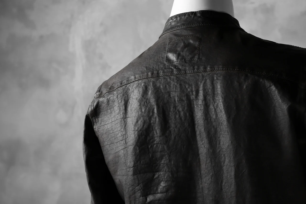 ISAMU KATAYAMA BACKLASH exclusive LEATHER SHIRT / ITALY SHOULDER 0.6mm (DARK GREY) - Image 54
