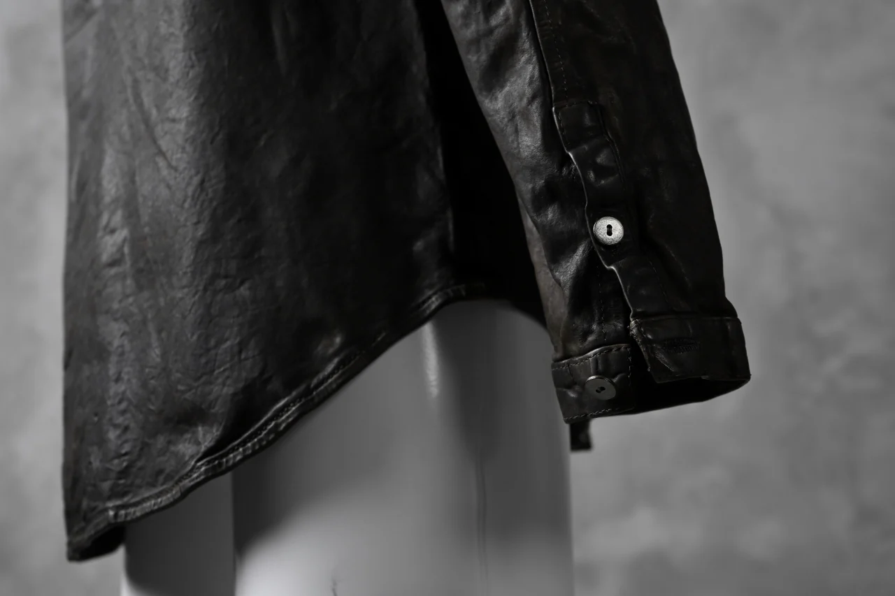 ISAMU KATAYAMA BACKLASH exclusive LEATHER SHIRT / ITALY SHOULDER 0.6mm (DARK GREY) - Image 55