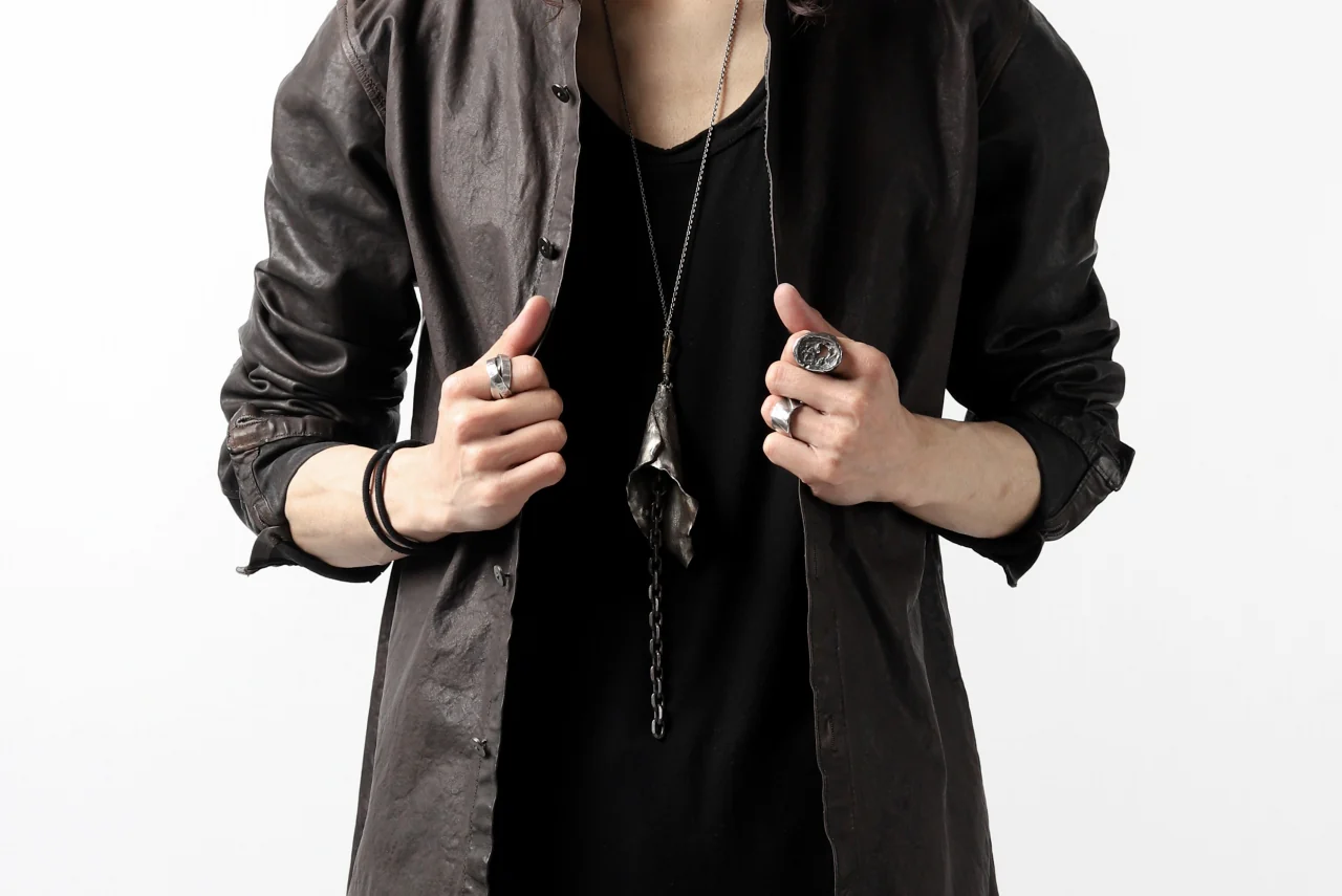 ISAMU KATAYAMA BACKLASH exclusive LEATHER SHIRT / ITALY SHOULDER 0.6mm (DARK GREY) - Image 64