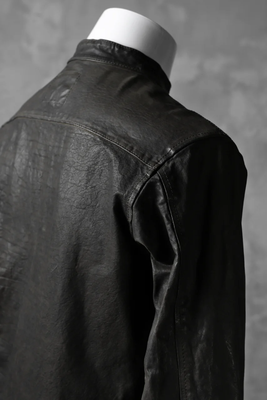 ISAMU KATAYAMA BACKLASH exclusive LEATHER SHIRT / ITALY SHOULDER 0.6mm (DARK GREY) - Image 8