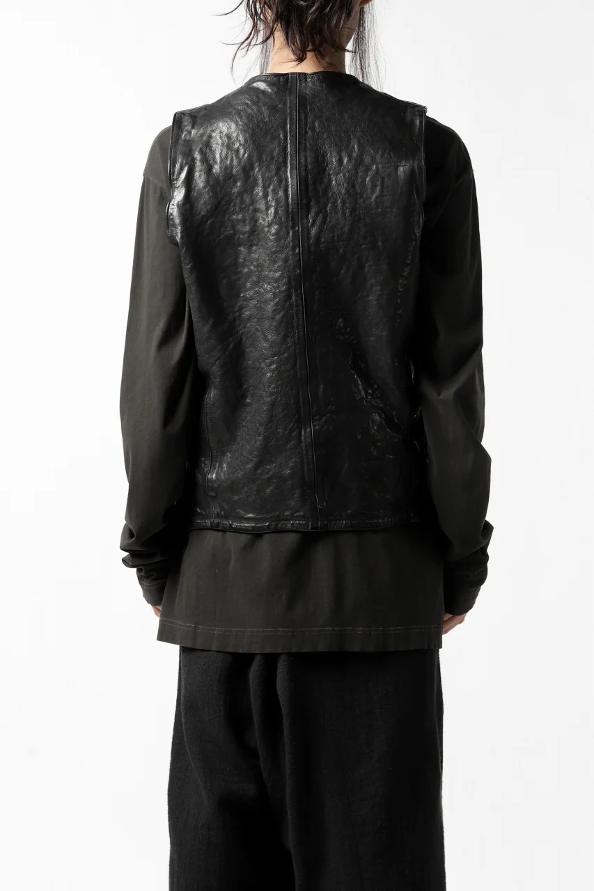 ISAMU KATAYAMA BACKLASH exclusive LEATHER VEST / ITALY DOUBLE SHOULDER (BLACK) - Image 8