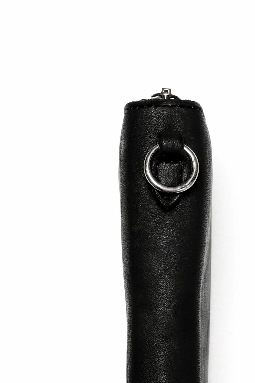 ISAMU KATAYAMA BACKLASH exclusive ROUND FASTNER WALLET / DOUBLE-SHOULDER OBJECT DYED (BLACK) - Image 12