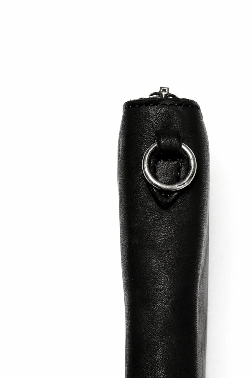 ISAMU KATAYAMA BACKLASH exclusive ROUND FASTNER WALLET / JP DOUBLE SHOULDER OBJECT DYED (BLACK) - Image 12