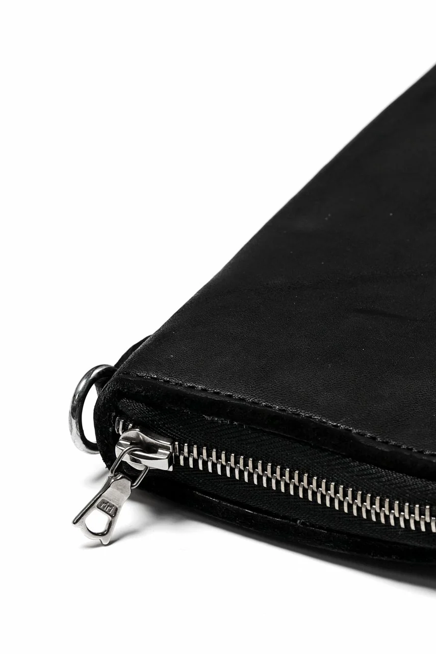 ISAMU KATAYAMA BACKLASH exclusive ROUND FASTNER WALLET / JP DOUBLE SHOULDER OBJECT DYED (BLACK) - Image 18