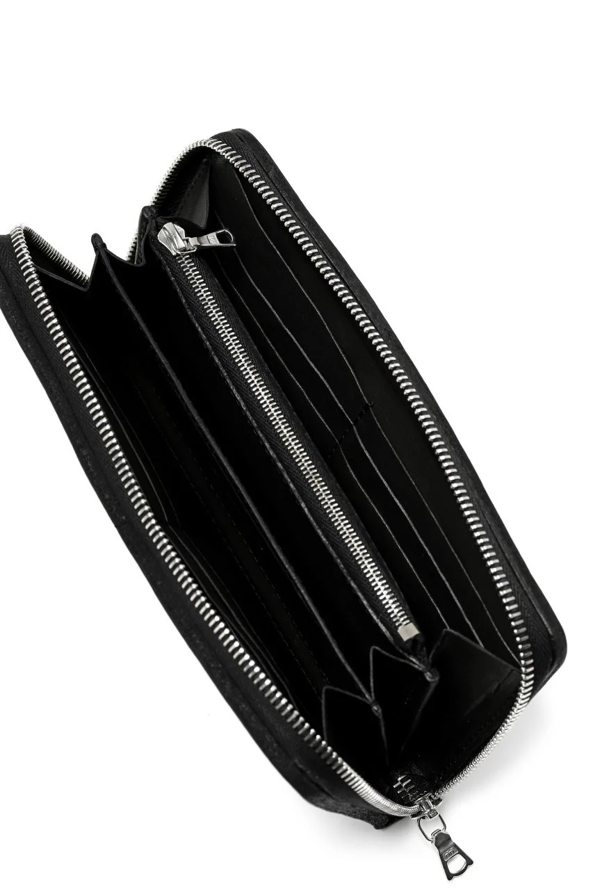 ISAMU KATAYAMA BACKLASH exclusive ROUND FASTNER WALLET / JP DOUBLE SHOULDER OBJECT DYED (BLACK) - Image 31