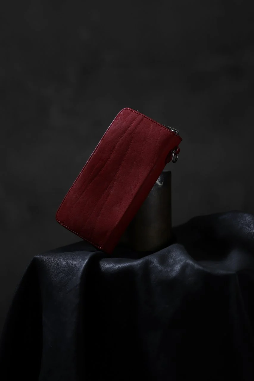 ISAMU KATAYAMA BACKLASH exclusive ROUND FASTNER WALLET / JP DOUBLE SHOULDER OBJECT DYED (RED) - Image 26