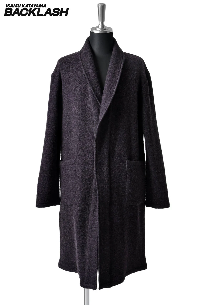 ISAMU KATAYAMA BACKLASH exclusive SHAWL COLLAR BUTTONED COAT (BORDEAUX)