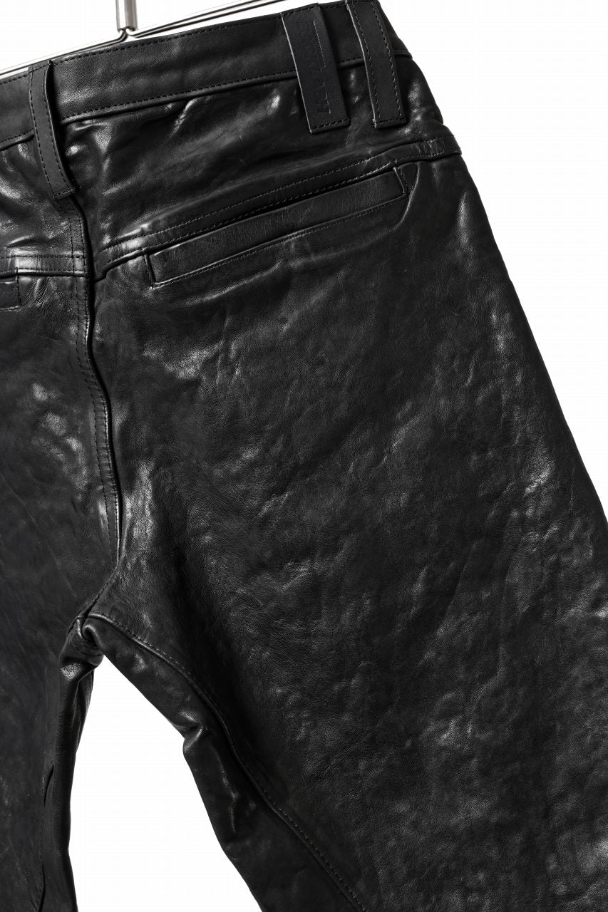 ISAMU KATAYAMA BACKLASH exclusive TIGHT STRAIGHT LEATHER PANTS / GARMENT DYED - ITALY SHOULDER (BLACK) - Image 21