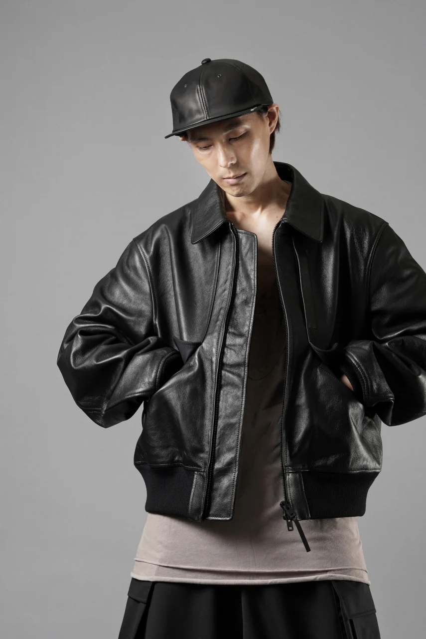 ISAMU KATAYAMA BACKLASH FLAT VISOR CAP / MONOCHROME LUXURY STEER (BLACK) - Image 26