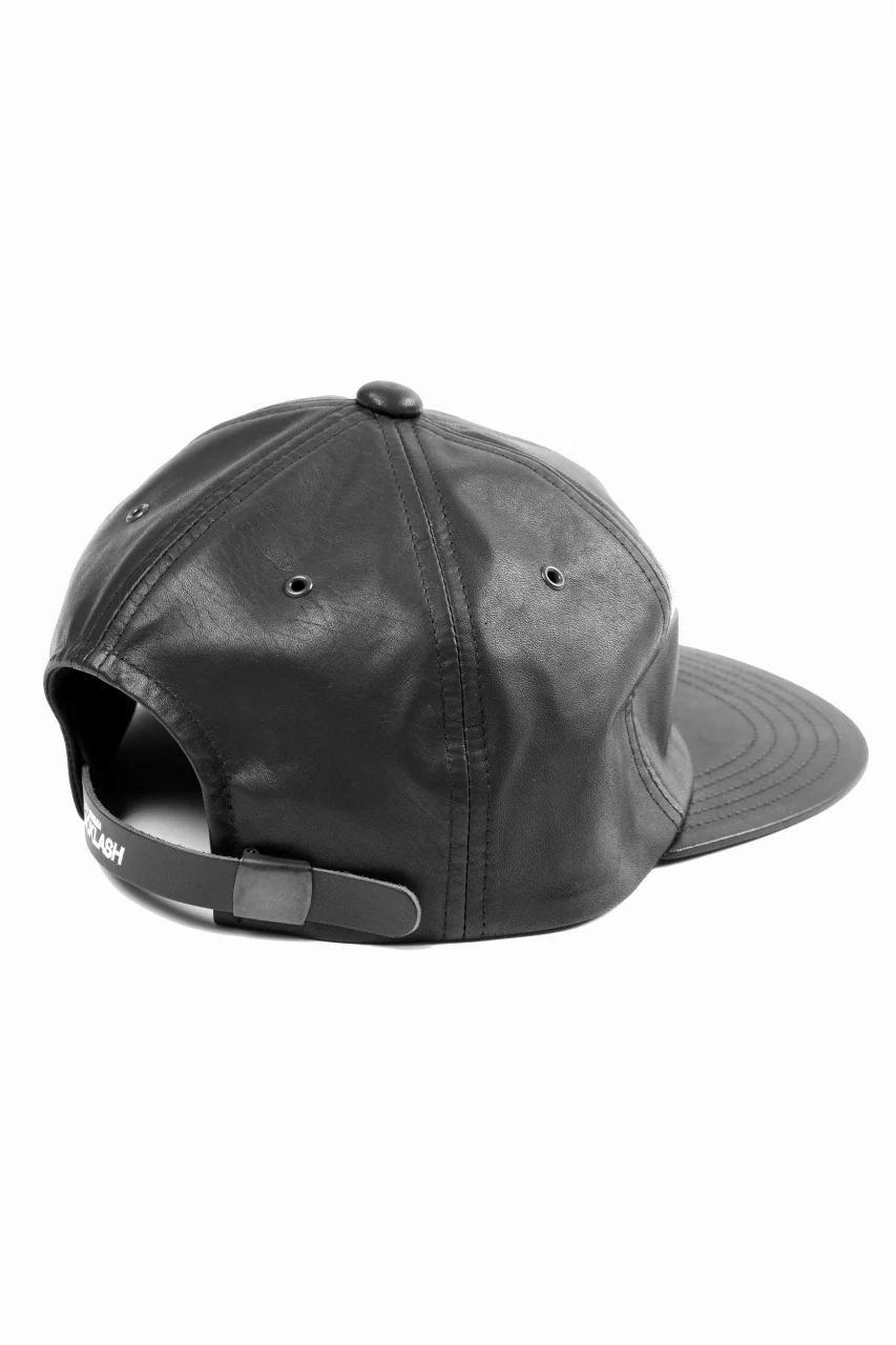 ISAMU KATAYAMA BACKLASH FLAT VISOR CAP / MONOCHROME LUXURY STEER (BLACK) - Image 6