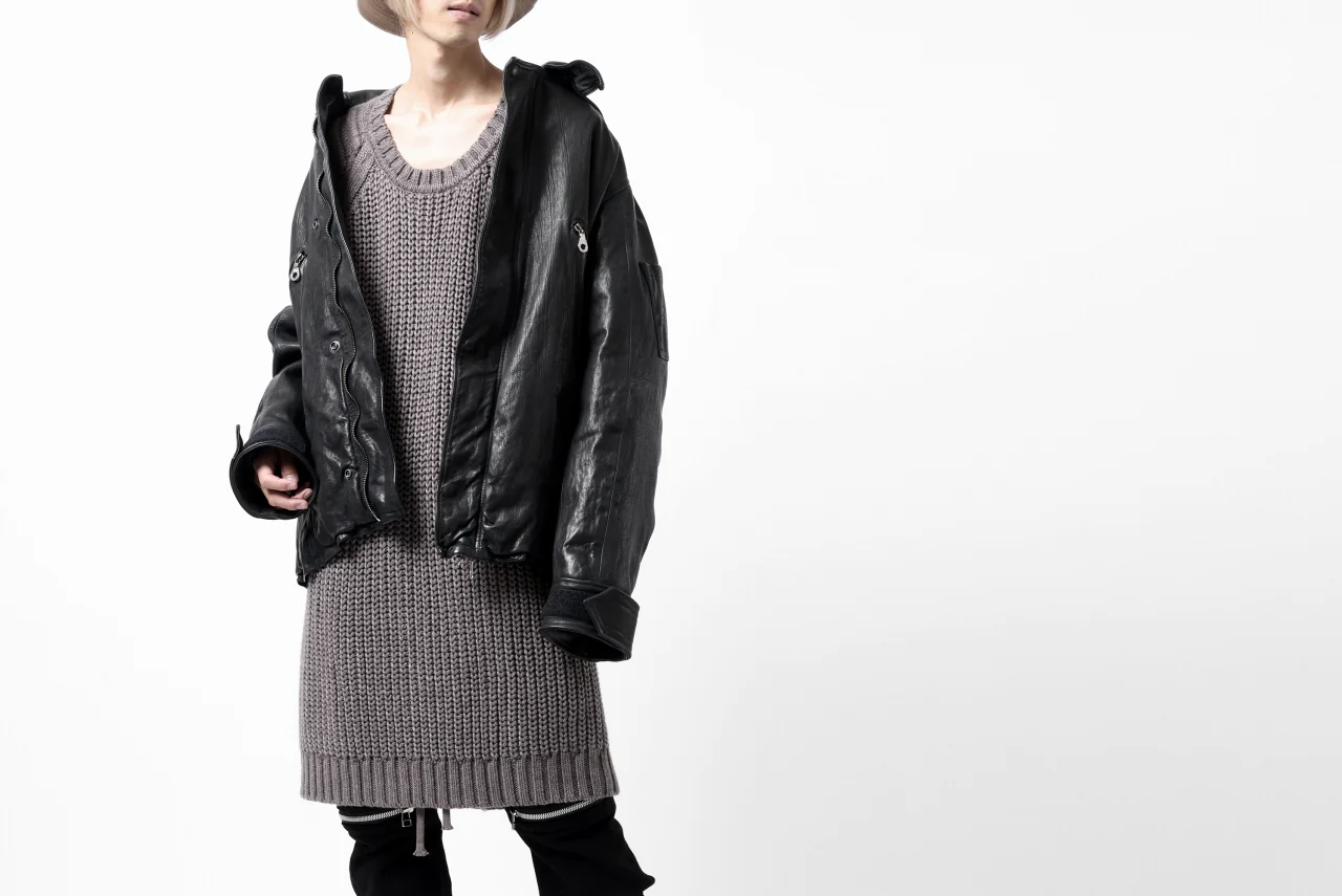 ISAMU KATAYAMA BACKLASH FLIGHT JACKET / GOAT LEATHER (GARMENT+SPRAY DYED / BLACK) - Image 34
