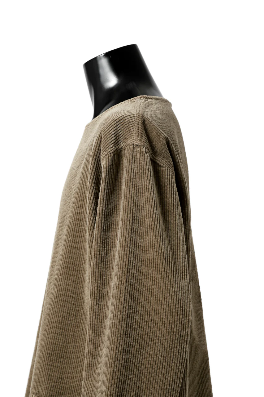 ISAMU KATAYAMA BACKLASH GARENT-DYED PULLOVER / 7W STRETCH CORDUROY (KHAKI) - Image 10