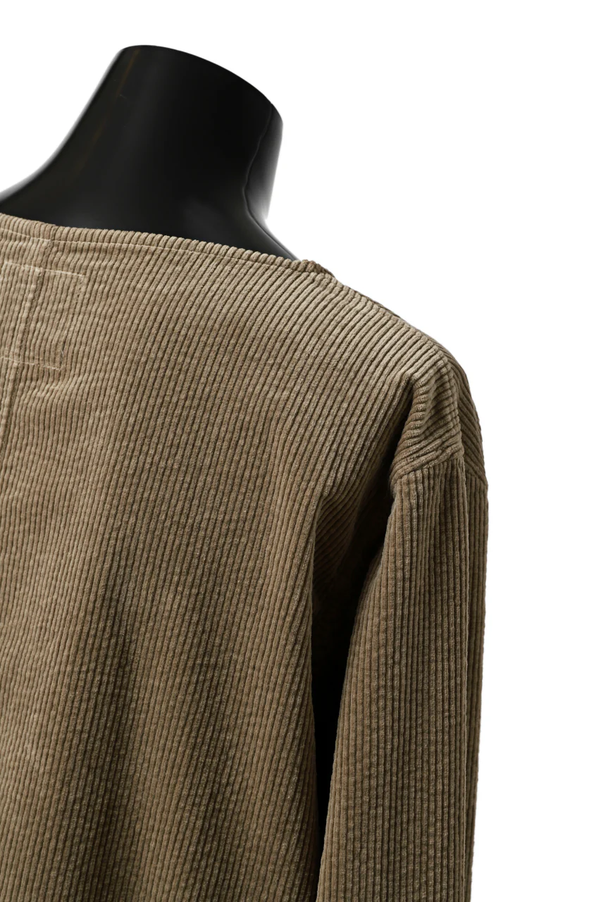 ISAMU KATAYAMA BACKLASH GARENT-DYED PULLOVER / 7W STRETCH CORDUROY (KHAKI) - Image 11