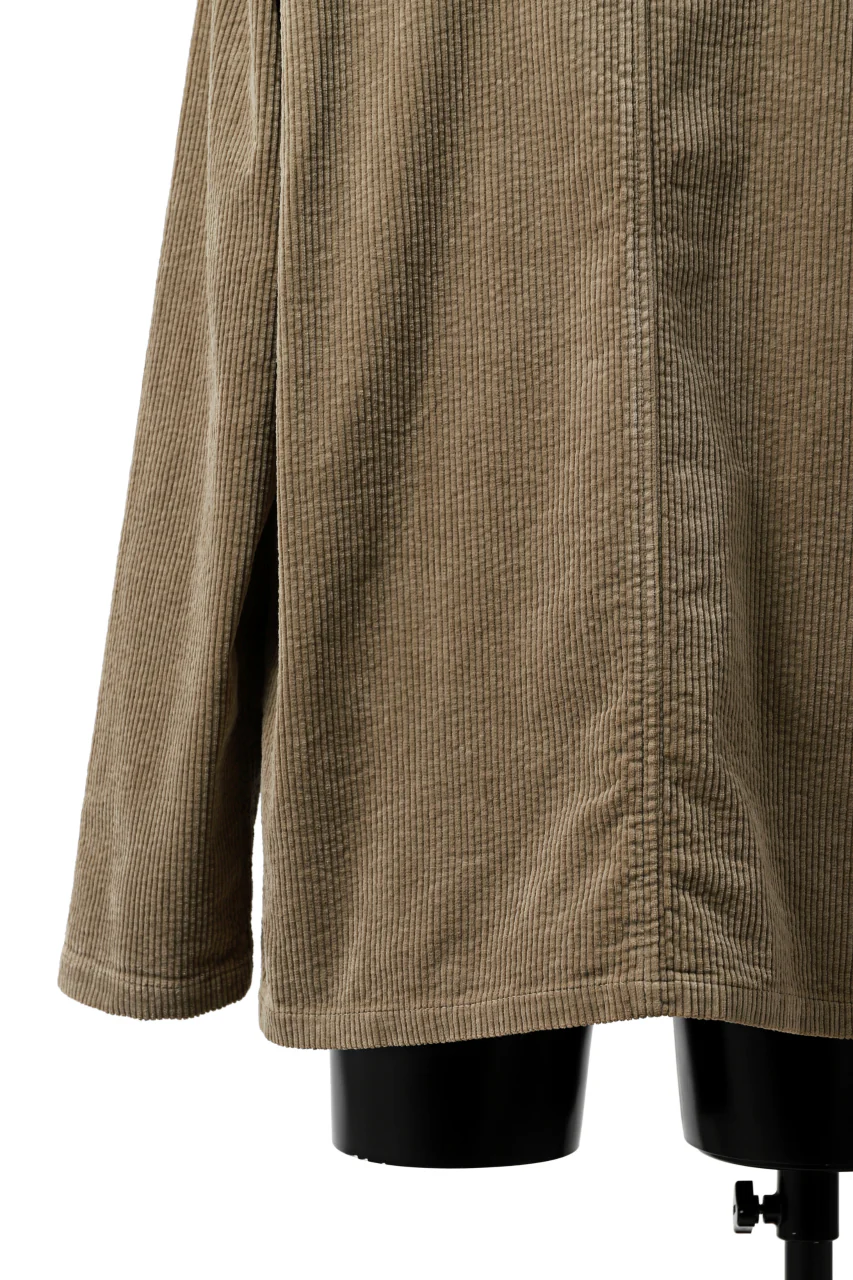 ISAMU KATAYAMA BACKLASH GARENT-DYED PULLOVER / 7W STRETCH CORDUROY (KHAKI) - Image 12