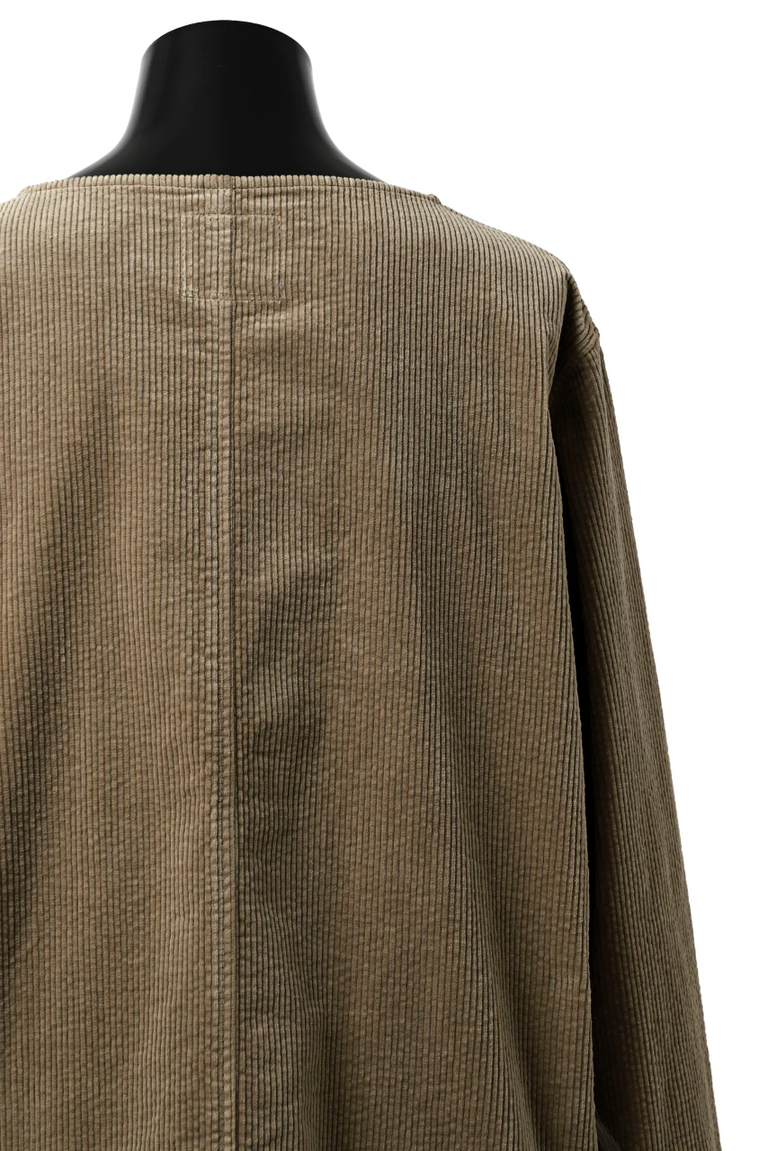 ISAMU KATAYAMA BACKLASH GARENT-DYED PULLOVER / 7W STRETCH CORDUROY (KHAKI) - Image 13