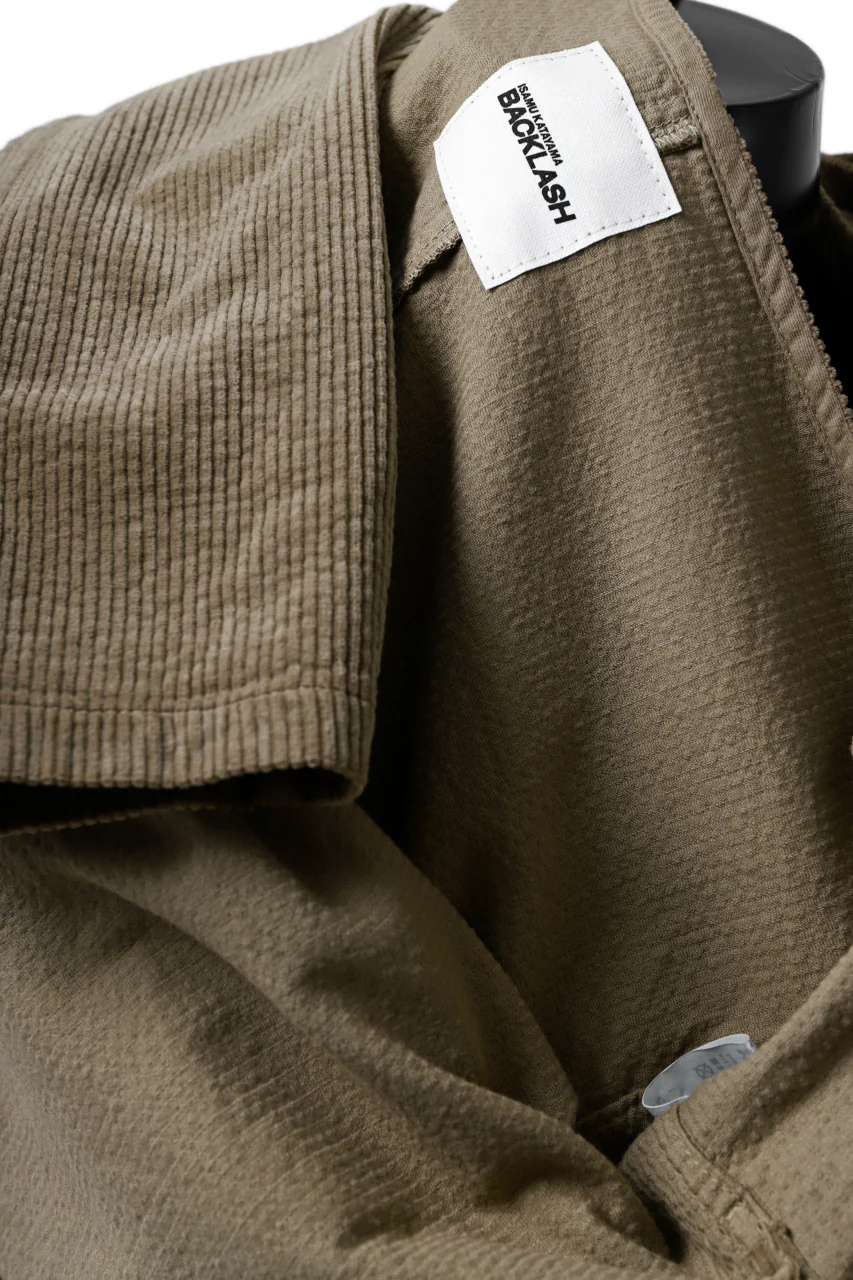 ISAMU KATAYAMA BACKLASH GARENT-DYED PULLOVER / 7W STRETCH CORDUROY (KHAKI) - Image 14