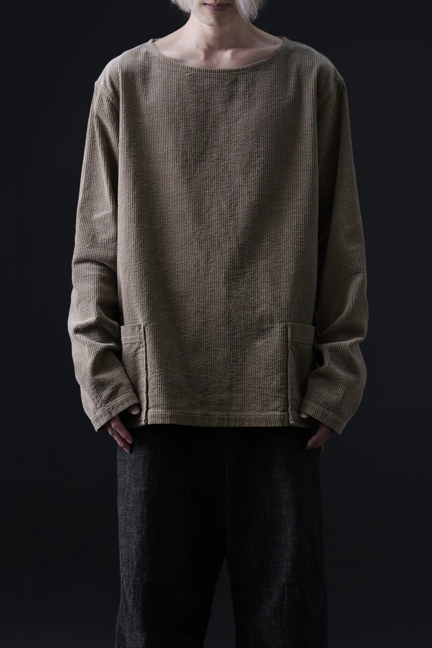ISAMU KATAYAMA BACKLASH GARENT-DYED PULLOVER / 7W STRETCH CORDUROY (KHAKI) - Image 15
