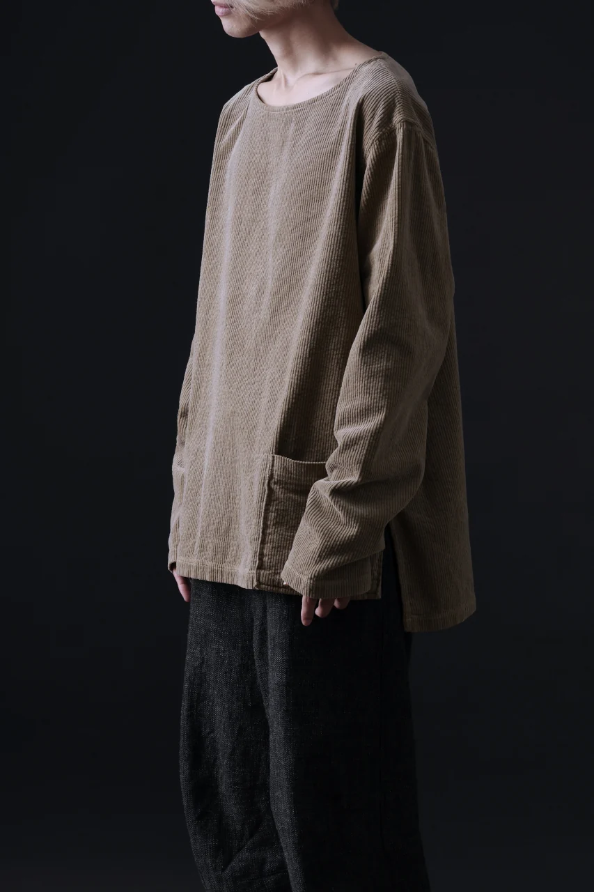 ISAMU KATAYAMA BACKLASH GARENT-DYED PULLOVER / 7W STRETCH CORDUROY (KHAKI) - Image 16