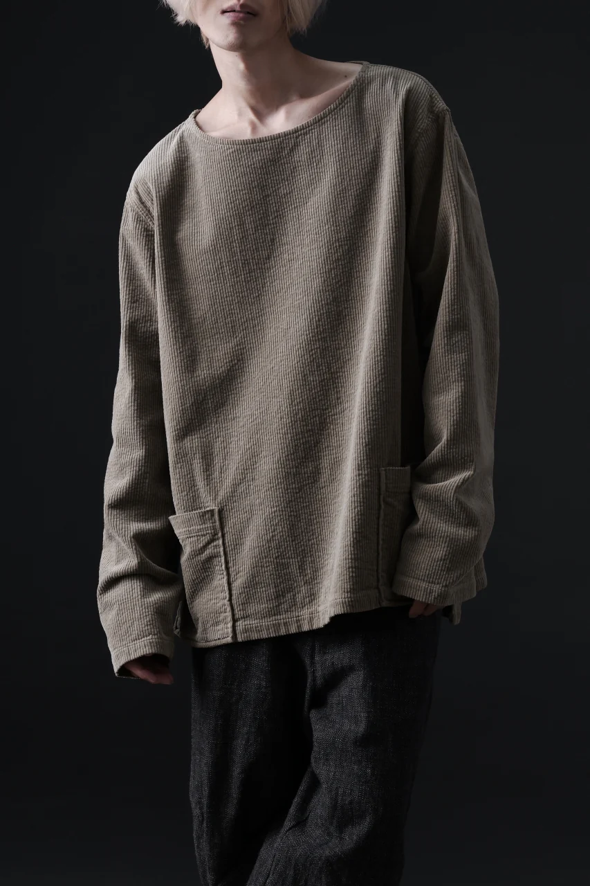 ISAMU KATAYAMA BACKLASH GARENT-DYED PULLOVER / 7W STRETCH CORDUROY (KHAKI) - Image 18