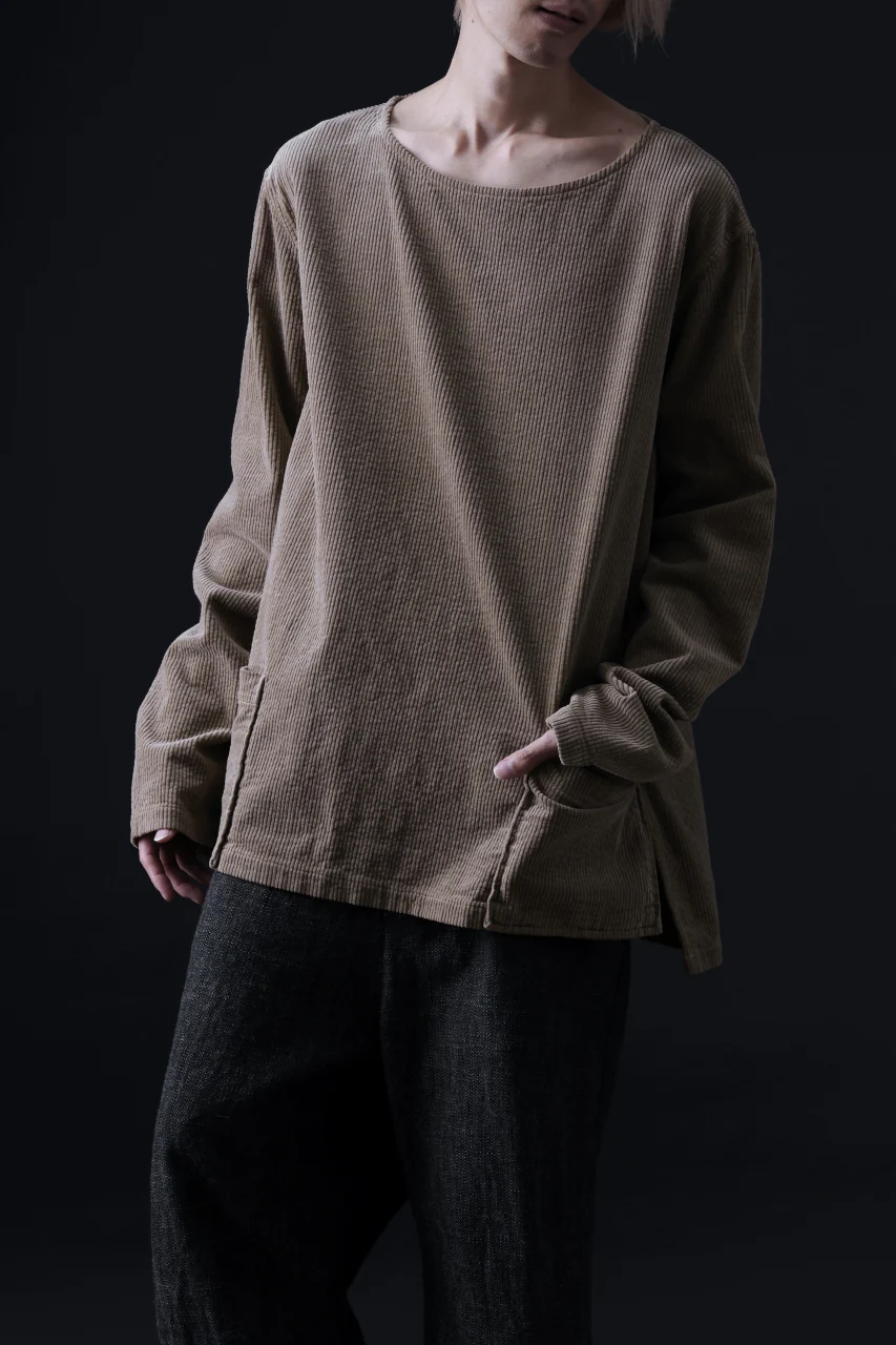 ISAMU KATAYAMA BACKLASH GARENT-DYED PULLOVER / 7W STRETCH CORDUROY (KHAKI) - Image 19