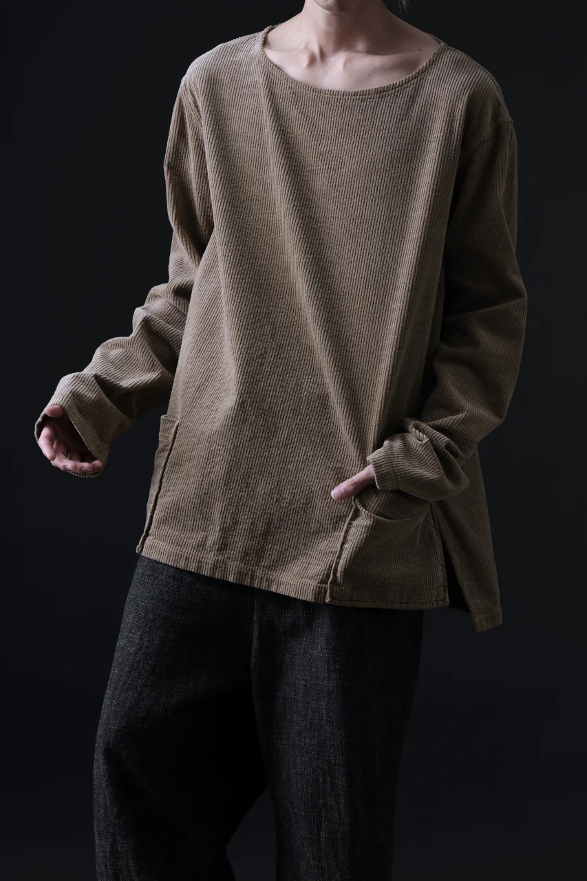 ISAMU KATAYAMA BACKLASH GARENT-DYED PULLOVER / 7W STRETCH CORDUROY (KHAKI) - Image 21