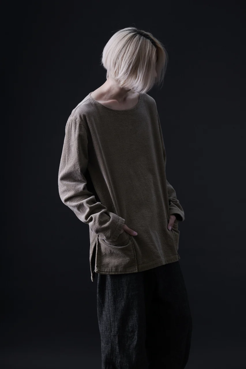 ISAMU KATAYAMA BACKLASH GARENT-DYED PULLOVER / 7W STRETCH CORDUROY (KHAKI) - Image 23