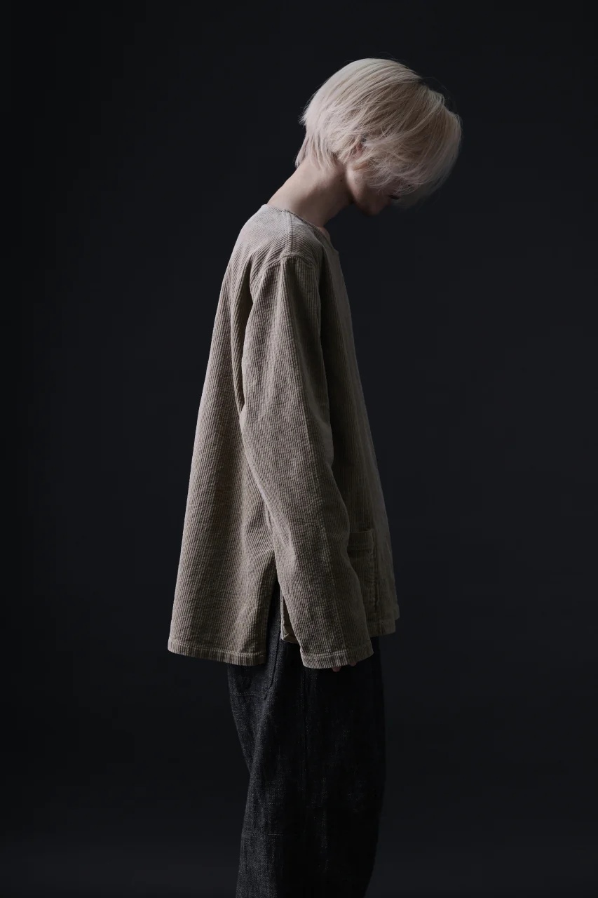 ISAMU KATAYAMA BACKLASH GARENT-DYED PULLOVER / 7W STRETCH CORDUROY (KHAKI) - Image 24