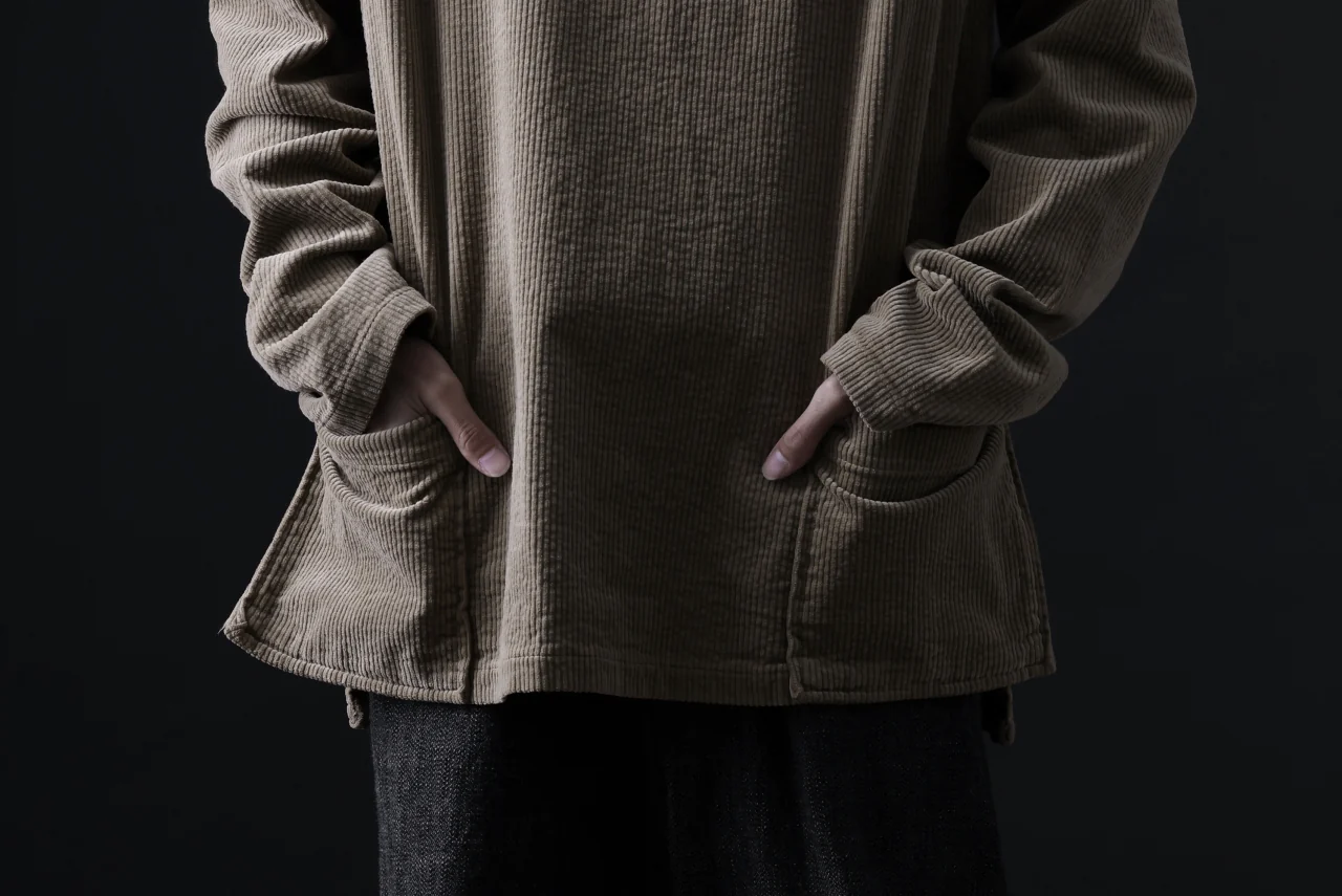 ISAMU KATAYAMA BACKLASH GARENT-DYED PULLOVER / 7W STRETCH CORDUROY (KHAKI) - Image 30
