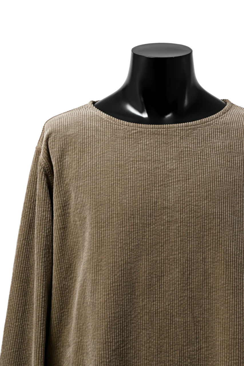 ISAMU KATAYAMA BACKLASH GARENT-DYED PULLOVER / 7W STRETCH CORDUROY (KHAKI) - Image 6